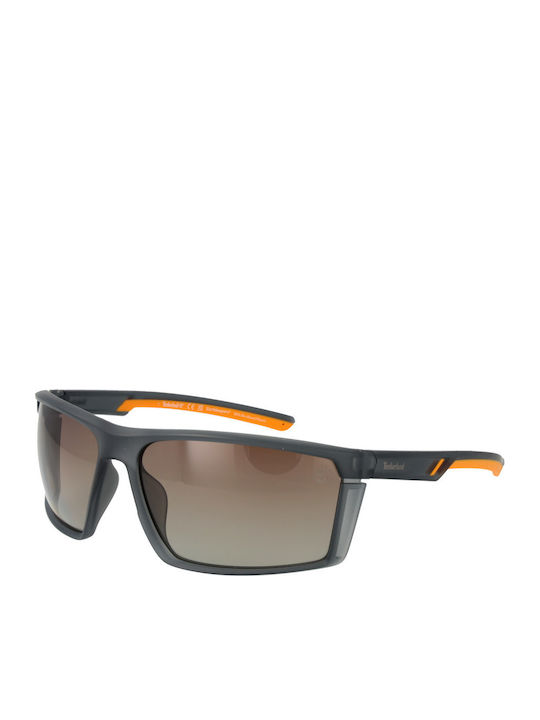 Timberland Men's Sunglasses with Gray Plastic Frame and Brown Gradient Lens TB9333 20D