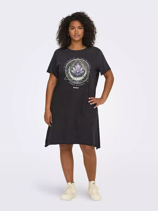 Καλοκαιρινό Mini T-shirt Φόρεμα Μαύρο