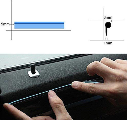 Sârmă Neon Auto Albastră "el Wire" Lungime 5m Alimentare 12v Inclusă