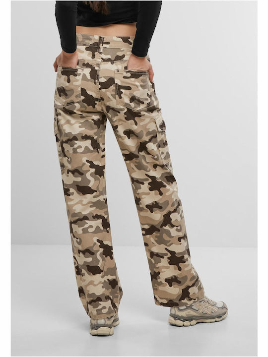 Γυναικείο Jean Παντελόνι σε Relaxed Εφαρμογή Beige Camo