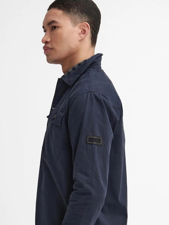 Long Sleeve Cotton Overshirt Dark Blue