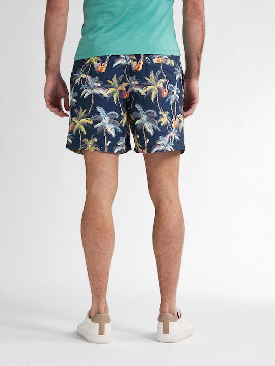 Men's Swimwear Shorts Navy Blue with Patterns
