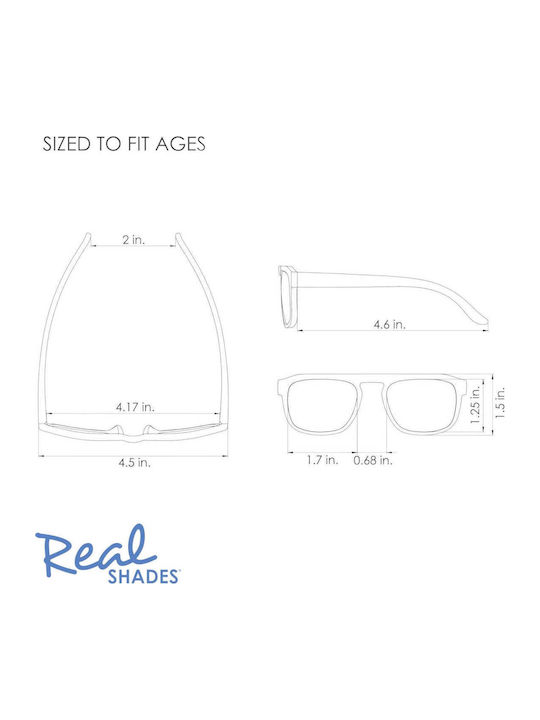 Real Shades Toddler Άθραυστα Παιδικά Γυαλιά Ηλίου Μαύρα για 2-4 Ετών