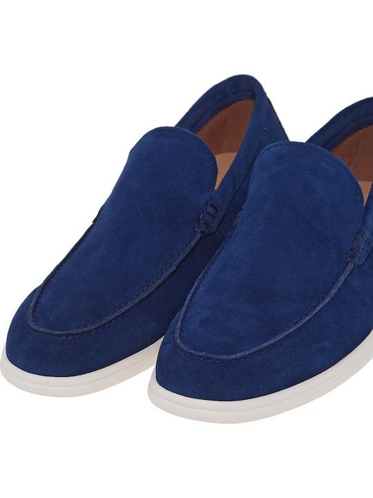 Δερμάτινα Ανδρικά Loafers σε Μπλε Χρώμα