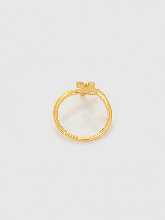 Chrysothemiss Ring with Stones Gold Plated