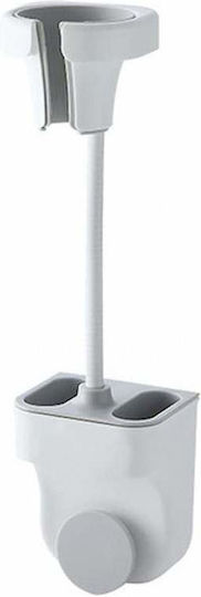 Siks Support Hair Dryer Extra Storage Space Wall Mount No Drilling Self-adhesive Strong Resistance Adjustable White Gray