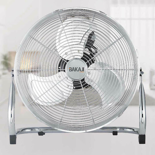 Bakaji Ανεμιστήρας Δαπέδου 90W Διαμέτρου 45cm Ασημί
