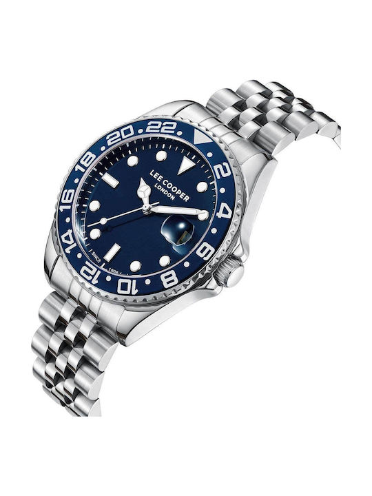 Lee Cooper Bracelet Men's Watch Battery with Silver Metal Bracelet