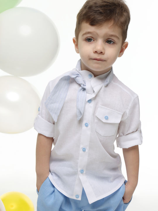 Baptism Suit for Boy White-Light Blue A4779-ls Mi Chiamo Mc-25-a4779-ls
