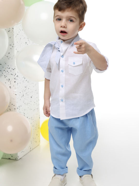 Baptism Suit for Boy White-Light Blue A4779-ls Mi Chiamo Mc-25-a4779-ls