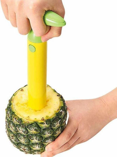 Instrument de Curățare și Feliere Ananas Siks Mâner din Plastic Galben Verde
