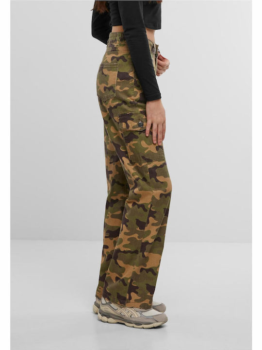 Γυναικείο Jean Παντελόνι σε Relaxed Εφαρμογή Green Camo