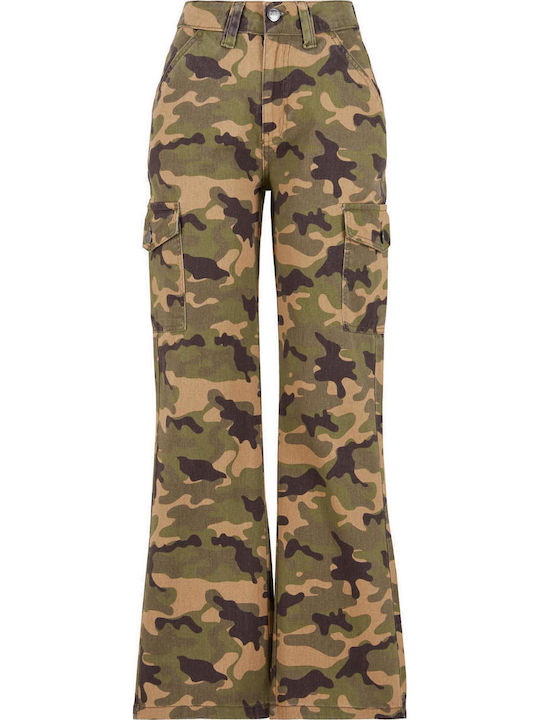 Γυναικείο Jean Παντελόνι σε Relaxed Εφαρμογή Green Camo