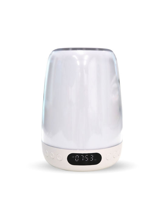 Touch Control Night Light Настолен Часовник с Аларма Бял
