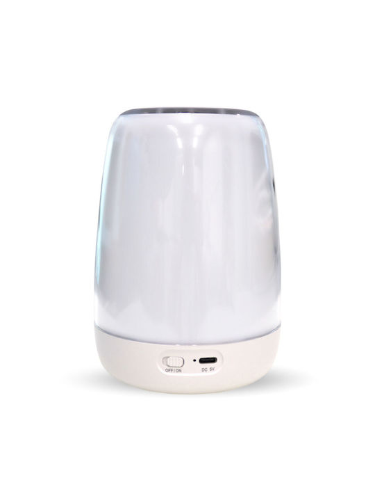Touch Control Night Light Настолен Часовник с Аларма Бял