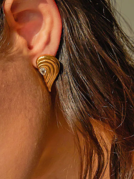Toya Earrings made of Steel Gold Plated with Stones