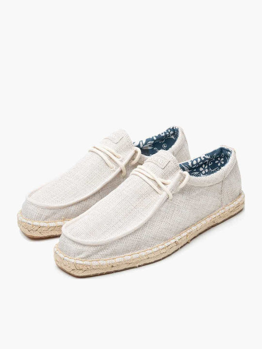 Fabric Men's Espadrilles in Beige Color