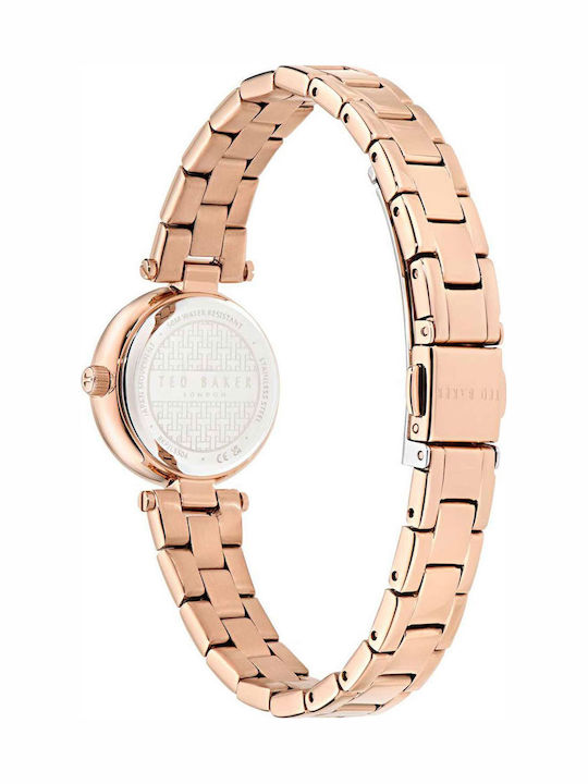 Ted Baker Crystals Womens Watch Battery with Pink Gold Stainless Steel Bracelet