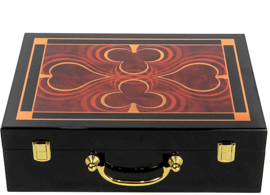 Set of 500 Poker Chips Pokeritems 14g Luxury Wooden Box