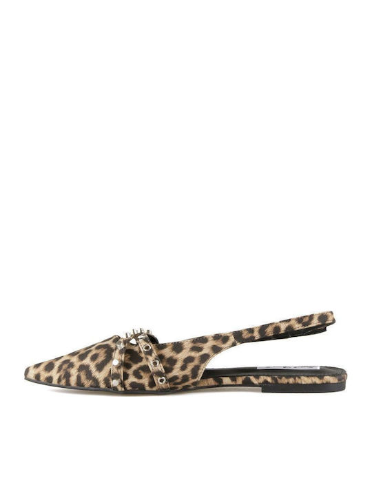 Damen Ballerinas mit Riemen in Braun Farbe
