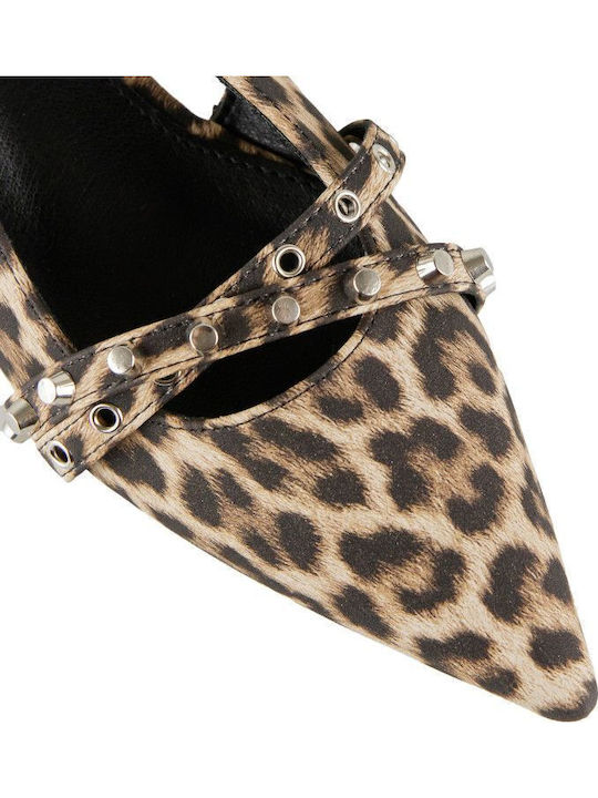 Damen Ballerinas mit Riemen in Braun Farbe