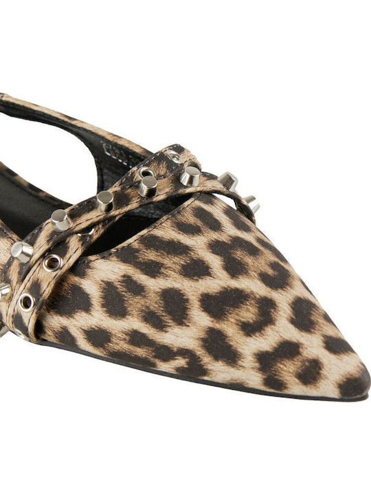 Damen Ballerinas mit Riemen in Braun Farbe