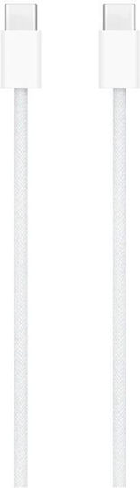 Apple Braided USB 2.0 Cable USB-C male - USB-C Λευκό 1m 1111209080040