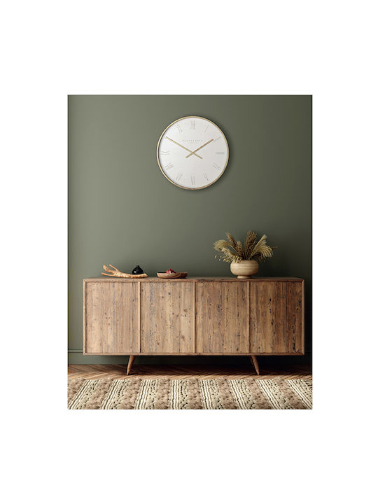 Wall Clock Wooden Beige