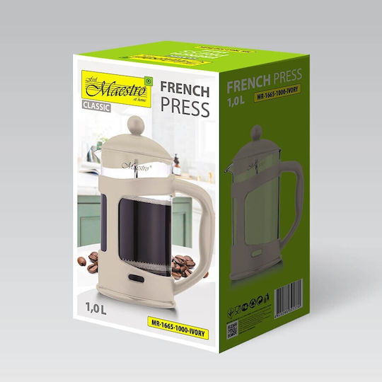 French Press Maestro Mr-1665 Mr-1665-1000 Ivory 1000 Ml Ivory