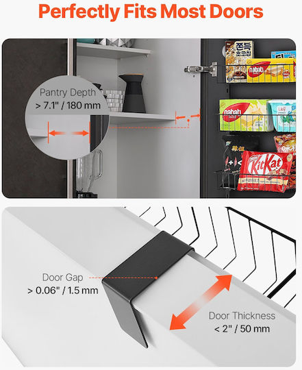 Vevor Κρεμαστό Ράφι Inox 42x18x164εκ. Μαύρο