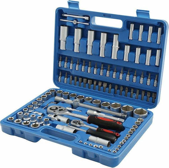 Set de chei tubulare și clichet 1\2" & 3\8" & 1\4" 108buc