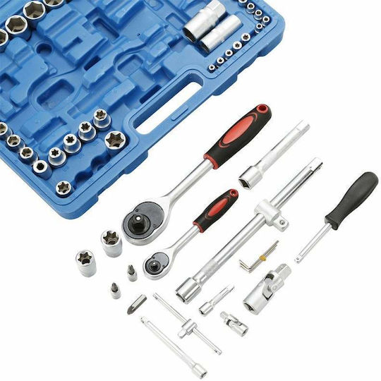 Set de chei tubulare și clichet 1\2" & 3\8" & 1\4" 108buc