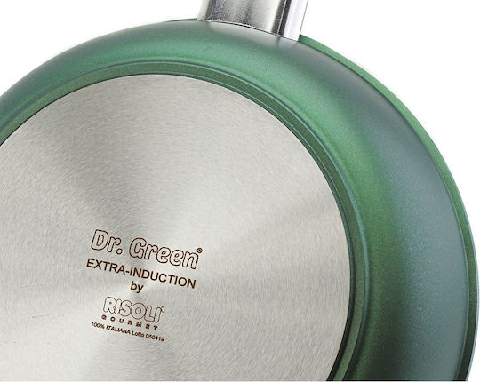 Risoli Dr.Green Τηγάνι από Χυτό Αλουμίνιο Με Καπάκι με Αντικολλητική Επίστρωση 28cm