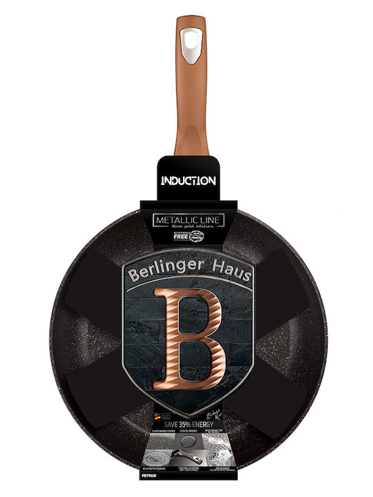 Berlinger Haus Metallic Line Pan aus Aluminium mit Steinbeschichtung Rose Gold Collection 20cm