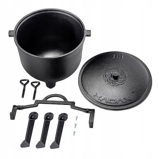 Kadax Cast Iron Hunter's Pot 10l Fire Pit Grill Roasting
