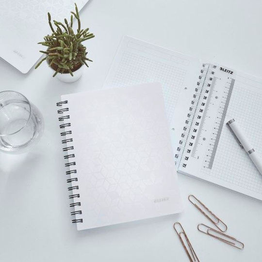 Leitz Notebook Spiral 80 Sheets A5 with Blank Pages White