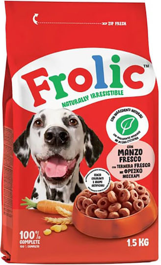 Frolic 1.5kg Trockenfutter für erwachsene Hunde mit Kalb und Gemüse
