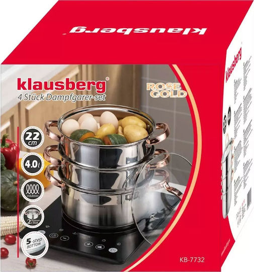 Klausberg Βαθιά Ανοξείδωτη Κατσαρόλα Ατμού 4lt / 24cm