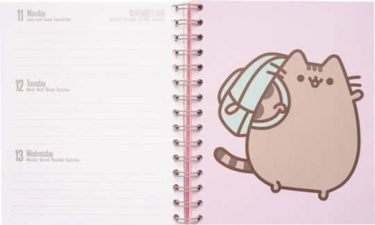 Pusheen Σημειωματάριο Σπιράλ με Λάστιχο Πολύχρωμο