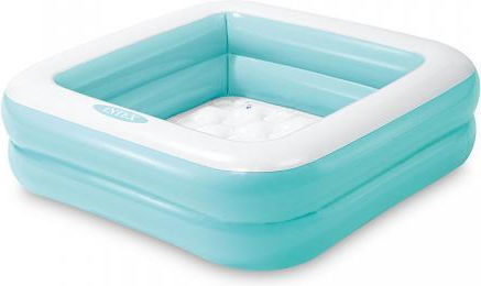 Intex Παιδική Τετράγωνη Πισίνα 57lt Φουσκωτή 86x86x25εκ. Σιέλ