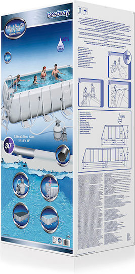 Bestway Басейн PVC 3.785л с Метална Рамка 549x274x122см Сив