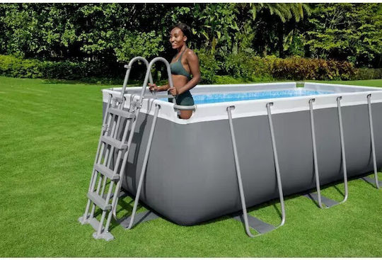 Bestway Басейн PVC 3.785л с Метална Рамка 549x274x122см Сив