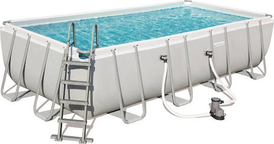 Bestway Басейн PVC 3.785л с Метална Рамка 549x274x122см Сив