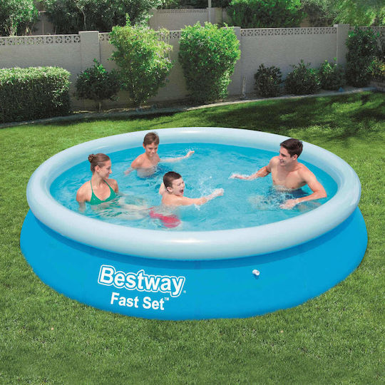 Bestway Runde Schwimmbecken PVC 5377lt Aufblasbar 366x76cm Hellblaue