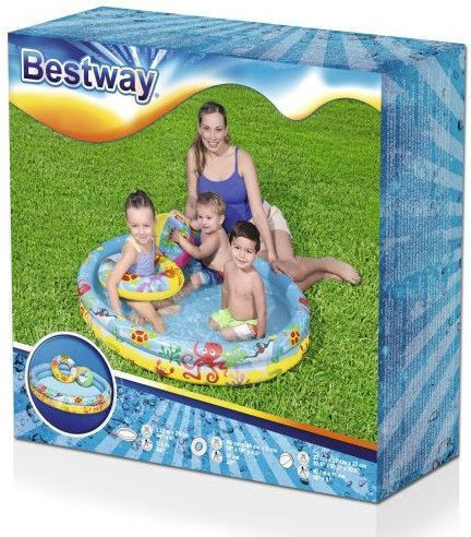 Bestway Piscină Rotundă Pentru Copii Din PVC Gonflabilă 114 Lt 122x20 Cm Albastră