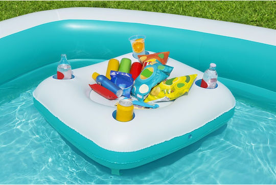 Bestway Square PVC Swimming Pool 737lt Inflatable 218x218x48cm Turquoise