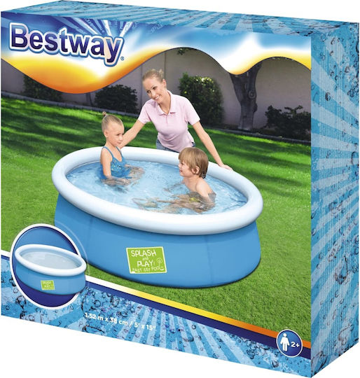 Bestway Children's Round Swimming Pool 477lt Inflatable 152x38cm Light Blue