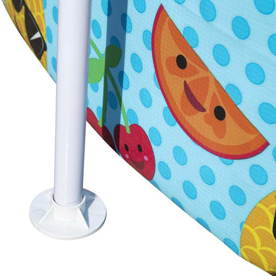 Bestway Детски Кръгъл Басейн PVC 1688л с Метална Рамка 244x51см Оранжев