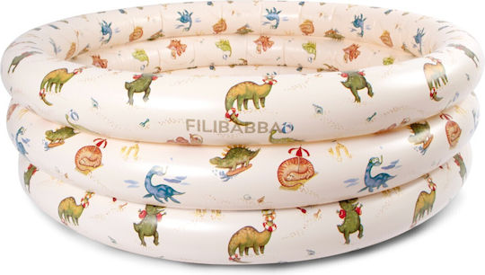Filibabba Alfie Children's Round Swimming Pool PVC 43L Inflatable Beige