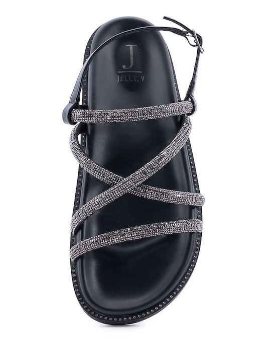 Flache Sandalen für Damen in Schwarz Farbe